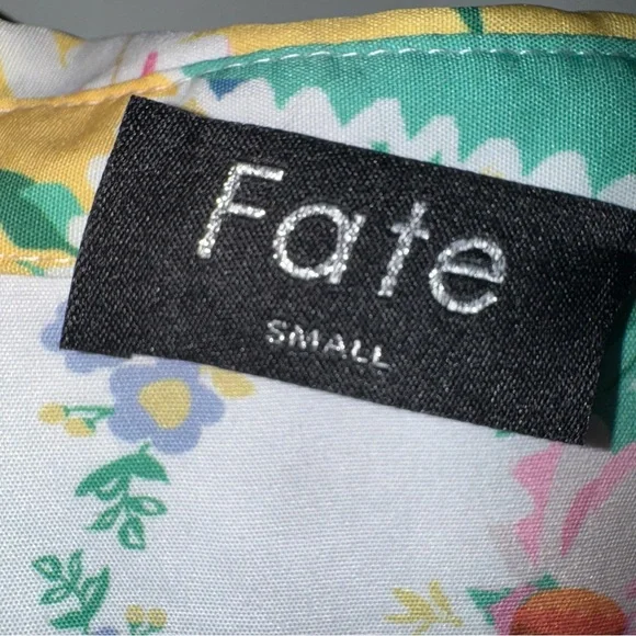 Fate Womens Floral Patchwork Button Down Shirt Long Sleeve Multicolor Small - Picture 2 of 3